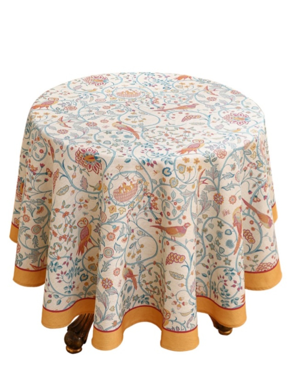 French Country Tablecloth Linen Polyester Blend 67”Round - MAGNOLIA
